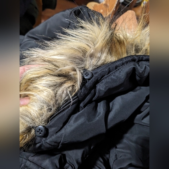 Bebe women's winter down puffer hooded jacket, black, size 3X - Picture 11 of 14